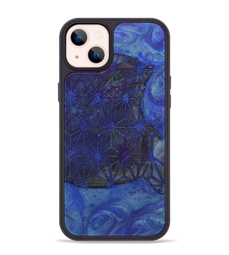 iPhone 14 Plus Wood+Resin Phone Case - Rose (Pattern, 698335)