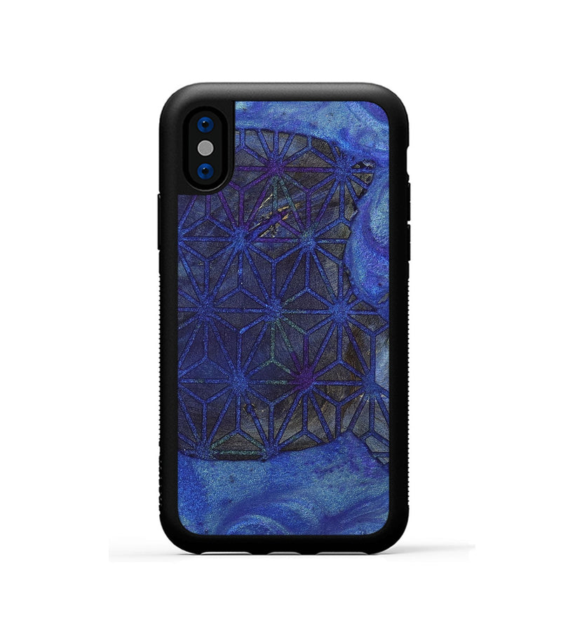 iPhone Xs Wood+Resin Phone Case - Rose (Pattern, 698335)
