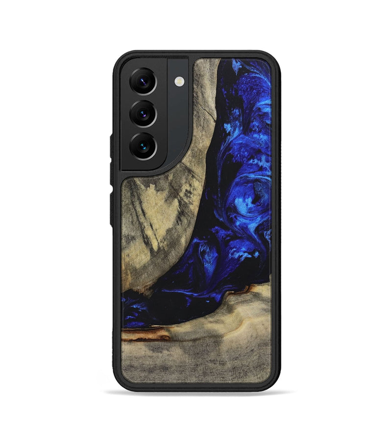 Galaxy S22 Wood+Resin Phone Case - Carlos (Blue, 698373)