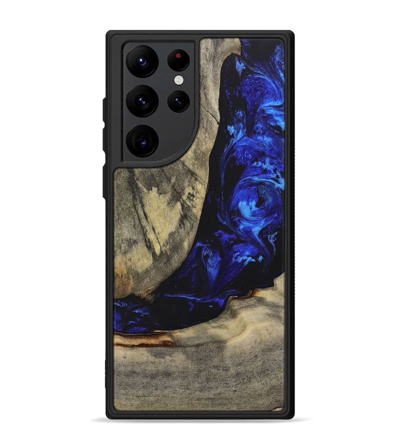Galaxy S22 Ultra Wood+Resin Phone Case - Carlos (Blue, 698373)