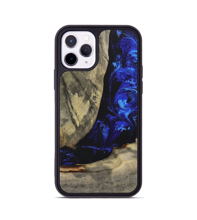 iPhone 11 Pro Wood+Resin Phone Case - Carlos (Blue, 698373)