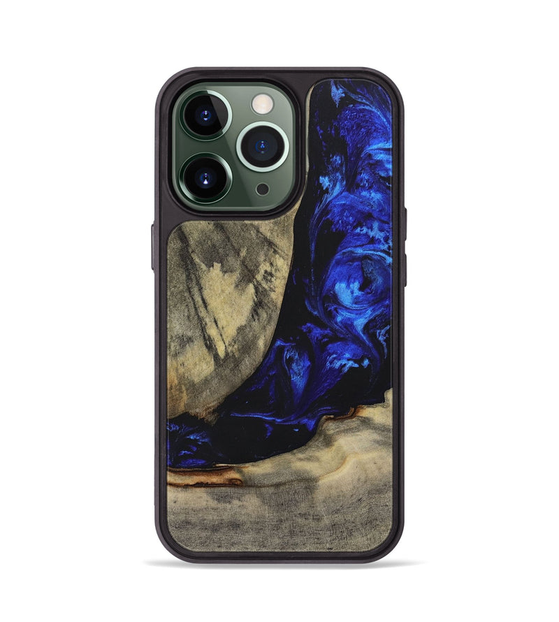 iPhone 13 Pro Wood+Resin Phone Case - Carlos (Blue, 698373)