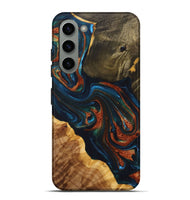 Galaxy S23 Plus Wood+Resin Live Edge Phone Case - Rebekah (Teal & Gold, 698382)