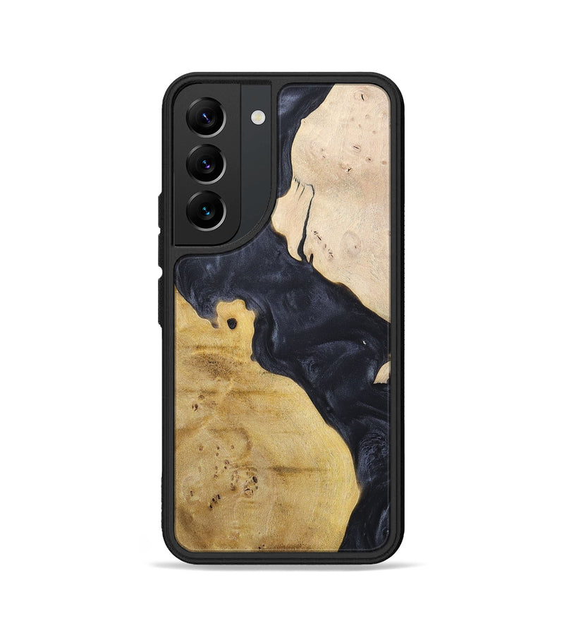 Galaxy S22 Wood+Resin Phone Case - Becky (Pure Black, 698441)