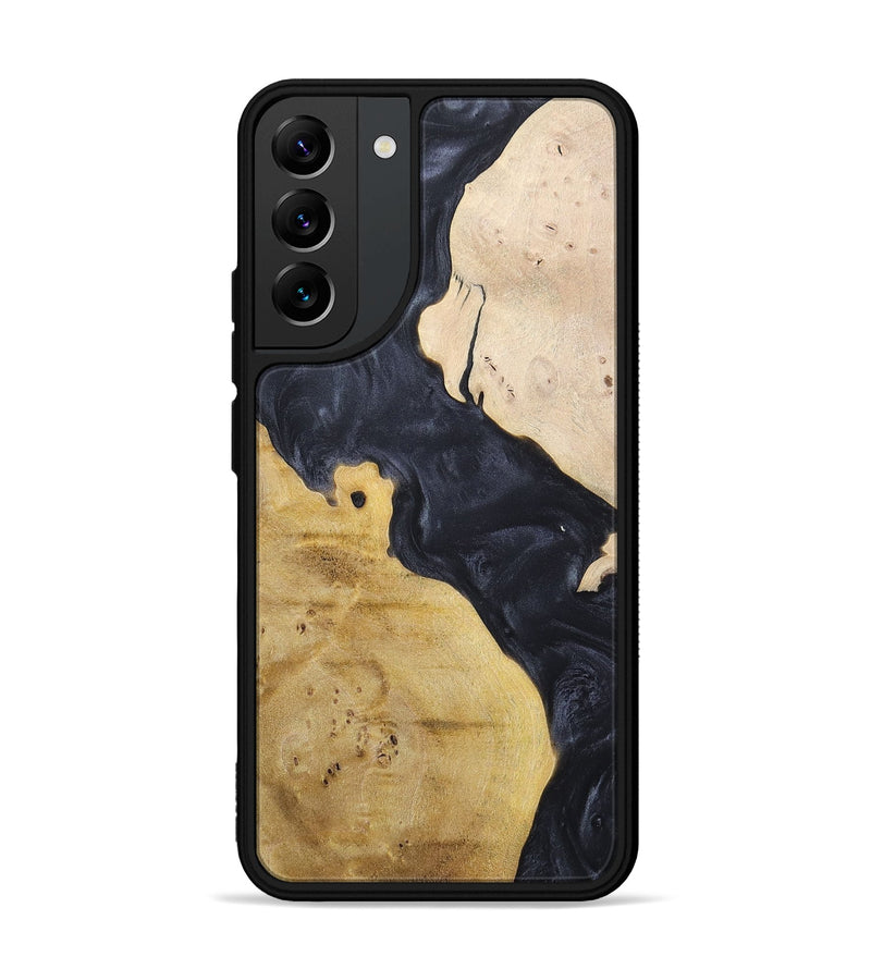 Galaxy S22 Plus Wood+Resin Phone Case - Becky (Pure Black, 698441)