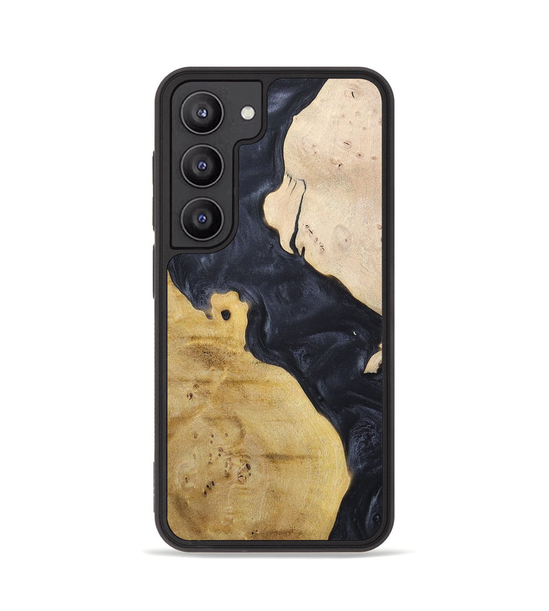 Galaxy S23 Wood+Resin Phone Case - Becky (Pure Black, 698441)