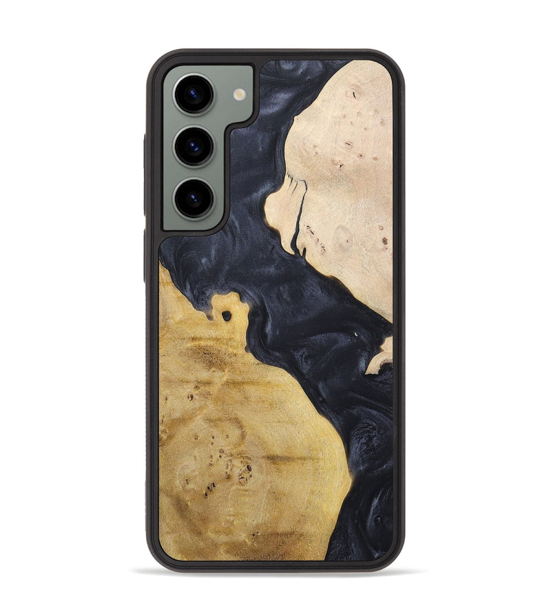 Galaxy S23 Plus Wood+Resin Phone Case - Becky (Pure Black, 698441)