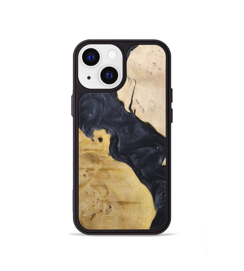 iPhone 13 mini Wood+Resin Phone Case - Becky (Pure Black, 698441)