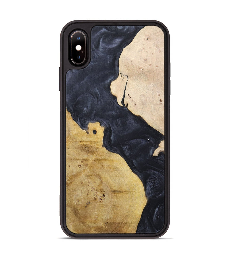 iPhone Xs Max Wood+Resin Phone Case - Becky (Pure Black, 698441)