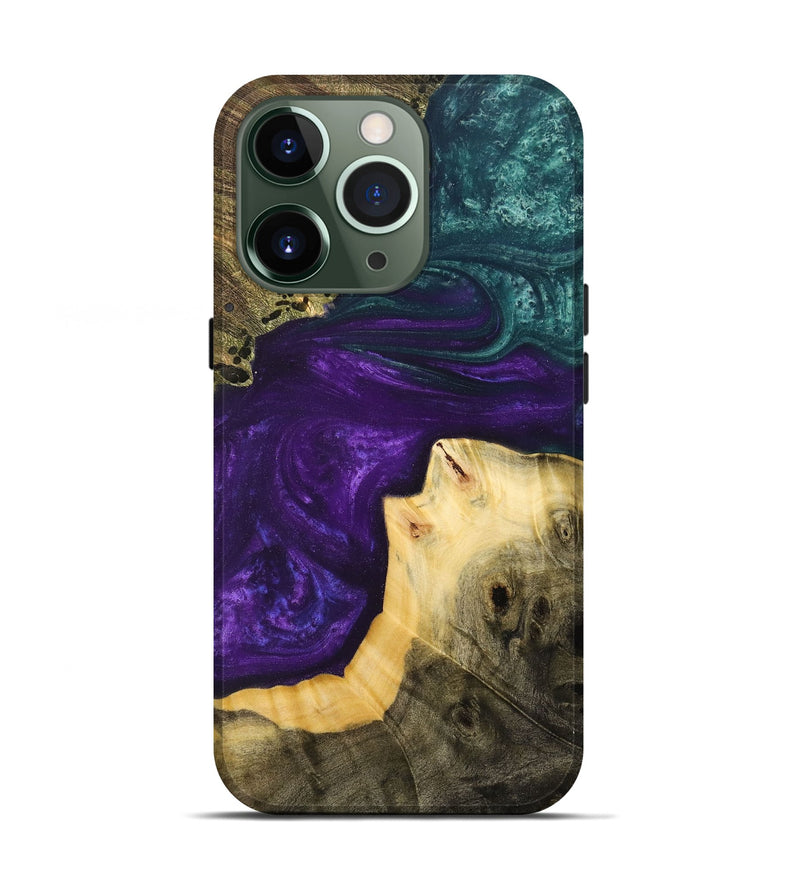 iPhone 13 Pro Wood+Resin Live Edge Phone Case - Justin (Purple, 698518)