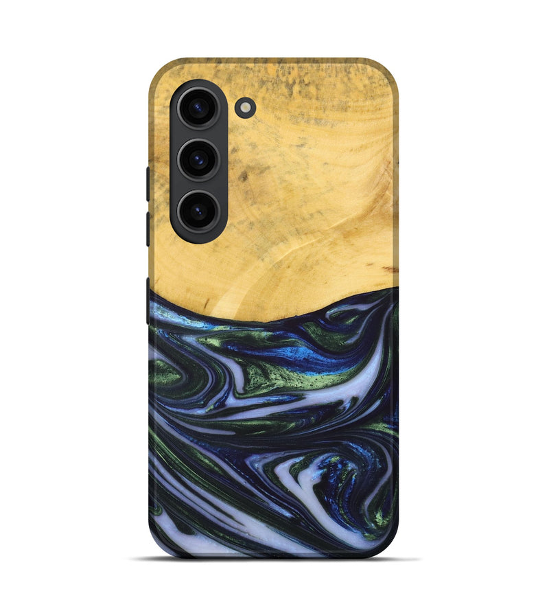 Galaxy S23 Wood+Resin Live Edge Phone Case - Trevor (Blue, 698522)