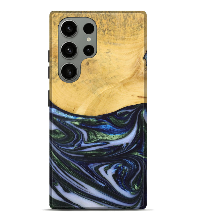 Galaxy S23 Ultra Wood+Resin Live Edge Phone Case - Trevor (Blue, 698522)