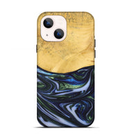 iPhone 13 Wood+Resin Live Edge Phone Case - Trevor (Blue, 698522)