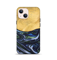 iPhone 13 mini Wood+Resin Live Edge Phone Case - Trevor (Blue, 698522)