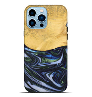 iPhone 14 Pro Max Wood+Resin Live Edge Phone Case - Trevor (Blue, 698522)