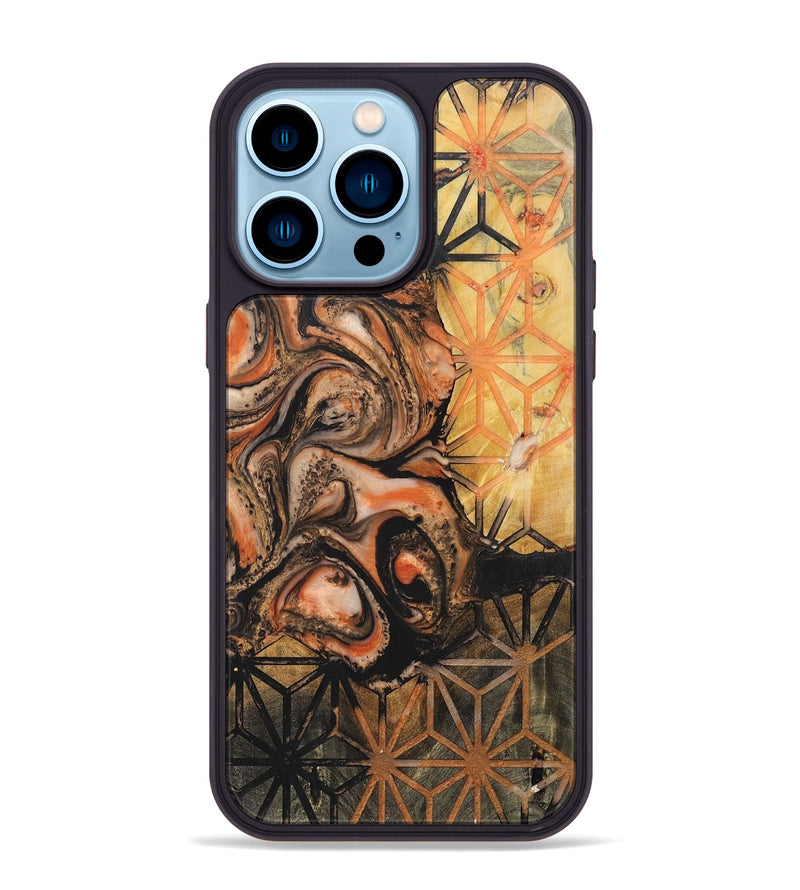 iPhone 14 Pro Max Wood+Resin Phone Case - Dylan (Pattern, 698587)
