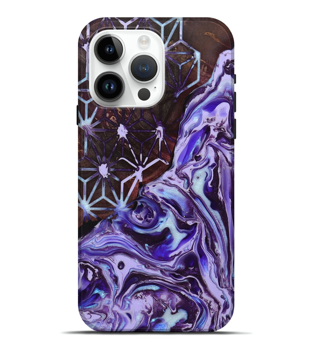 iPhone 15 Pro Max Wood+Resin Live Edge Phone Case - Quinton (Pattern, 698615)