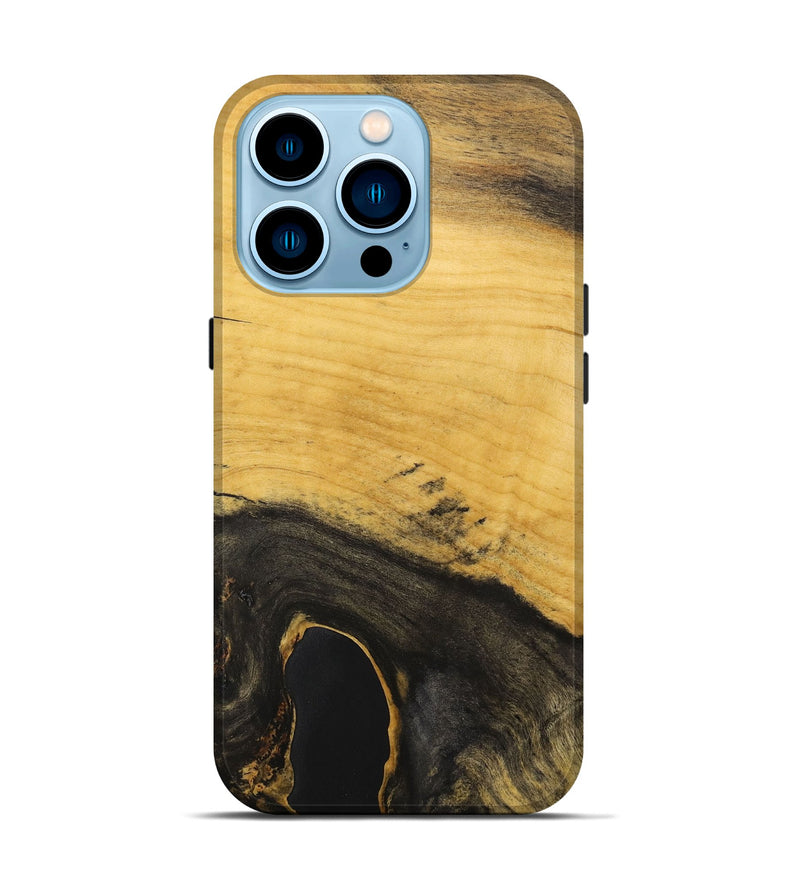 iPhone 14 Pro Wood+Resin Live Edge Phone Case - Bennett (Wood Burl, 698619)