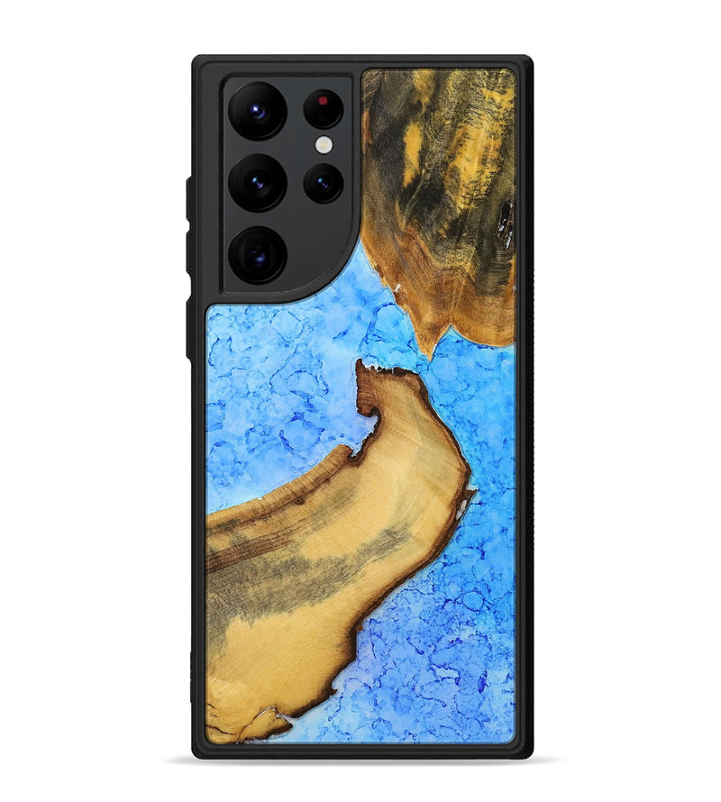 Galaxy S22 Ultra Wood+Resin Phone Case - Shelley (Watercolor, 698665)