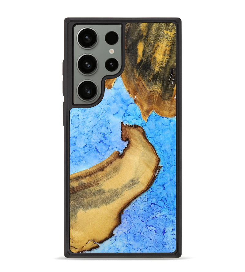 Galaxy S23 Ultra Wood+Resin Phone Case - Shelley (Watercolor, 698665)