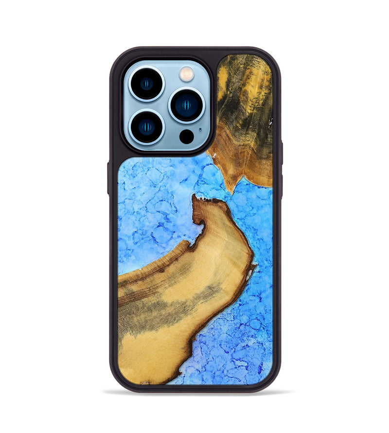 iPhone 14 Pro Wood+Resin Phone Case - Shelley (Watercolor, 698665)