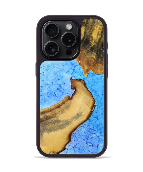 iPhone 15 Pro Wood+Resin Phone Case - Shelley (Watercolor, 698665)