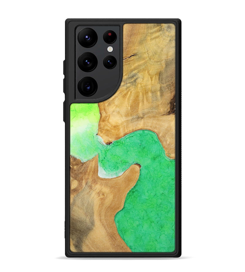 Galaxy S22 Ultra Wood+Resin Phone Case - Helen (Watercolor, 698667)