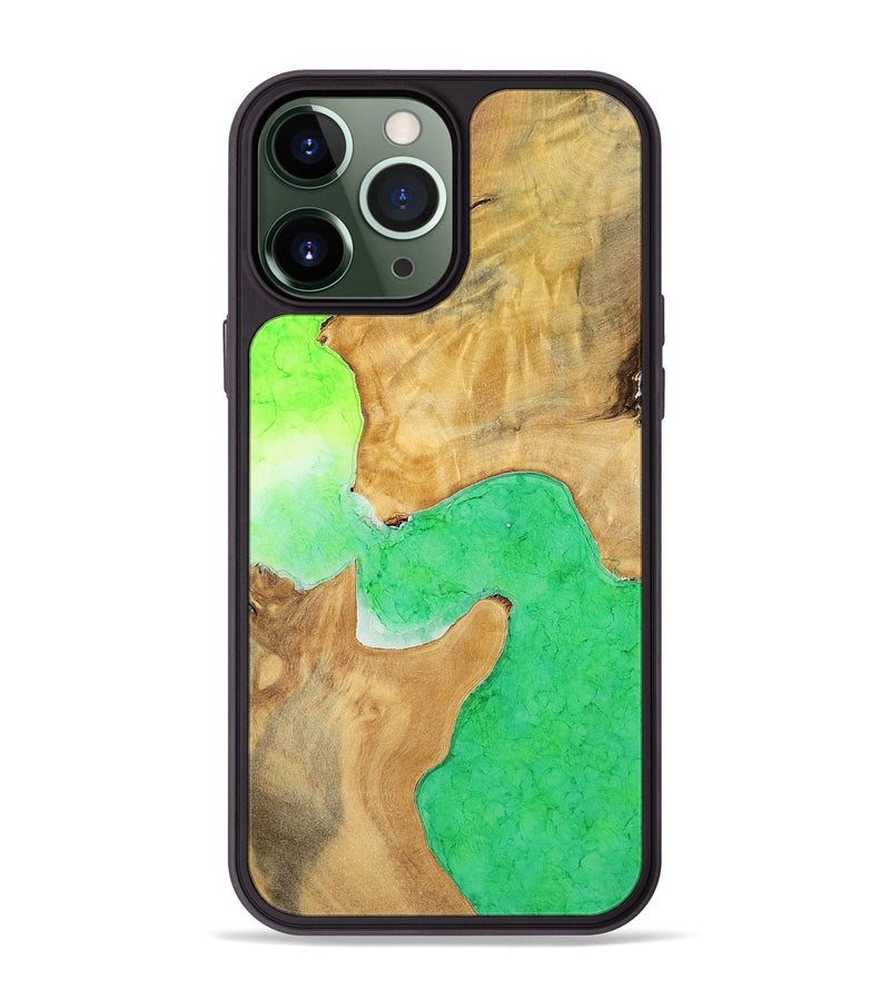 iPhone 13 Pro Max Wood+Resin Phone Case - Helen (Watercolor, 698667)