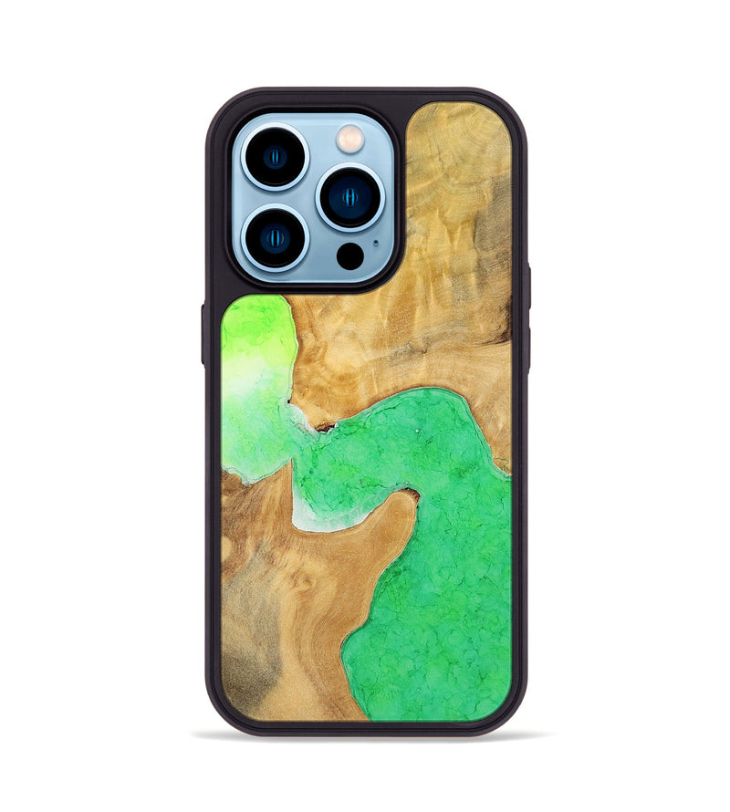 iPhone 14 Pro Wood+Resin Phone Case - Helen (Watercolor, 698667)