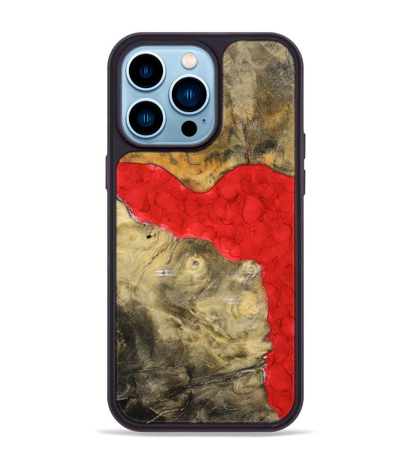iPhone 14 Pro Max Wood+Resin Phone Case - Sheri (Watercolor, 698668)