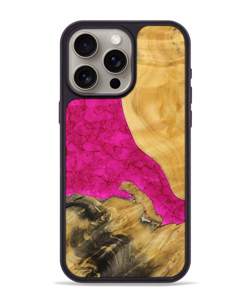 iPhone 15 Pro Max Wood+Resin Phone Case - Roman (Watercolor, 698674)