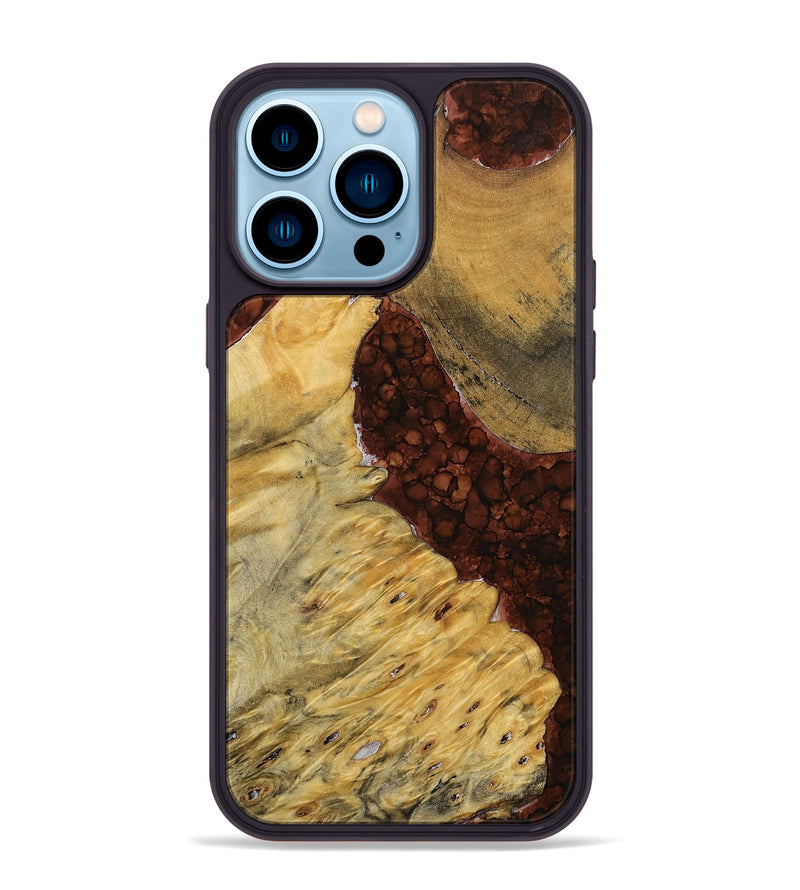 iPhone 14 Pro Max Wood+Resin Phone Case - Keegan (Watercolor, 698675)