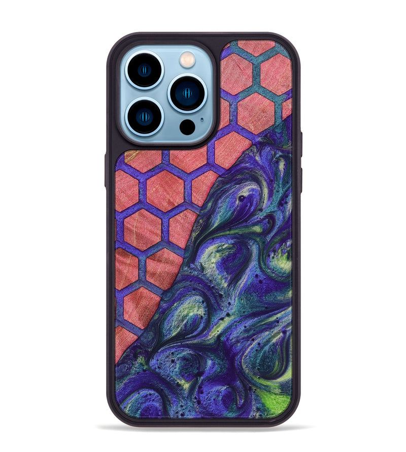iPhone 14 Pro Max Wood+Resin Phone Case - Bradley (Pattern, 698683)