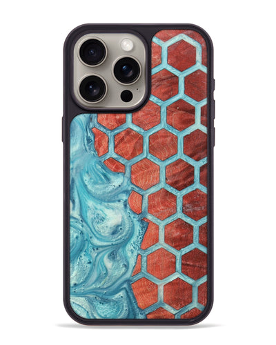 iPhone 15 Pro Max Wood+Resin Phone Case - Vincent (Pattern, 698691)