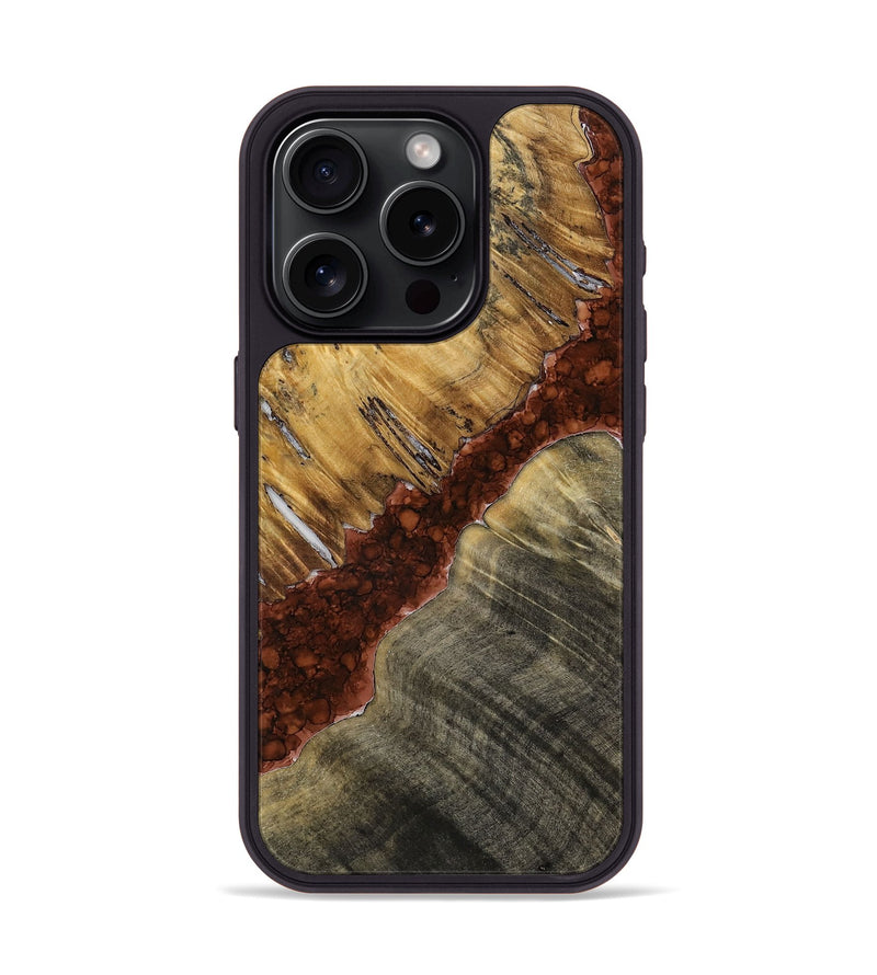 iPhone 15 Pro Wood+Resin Phone Case - Harold (Watercolor, 698698)