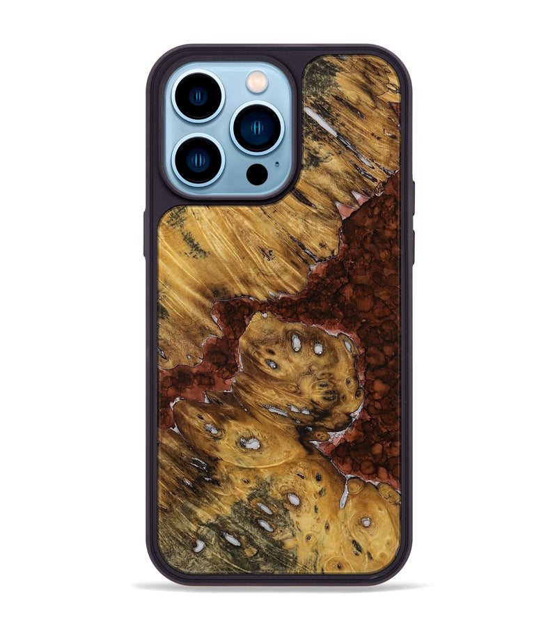 iPhone 14 Pro Max Wood+Resin Phone Case - Hanna (Watercolor, 698699)