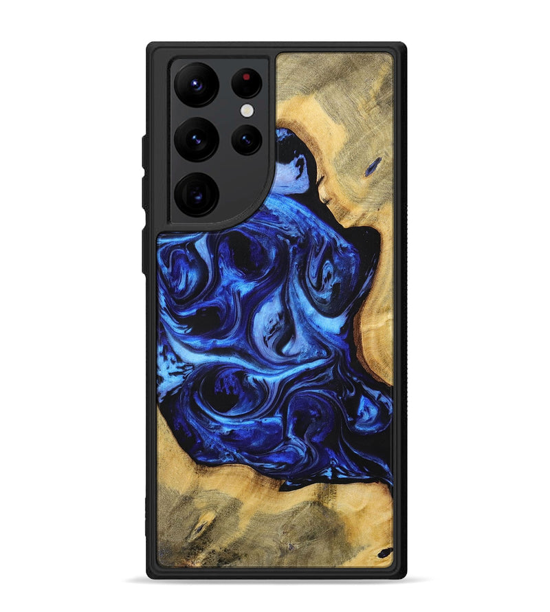 Galaxy S22 Ultra Wood+Resin Phone Case - Pauline (Blue, 698717)