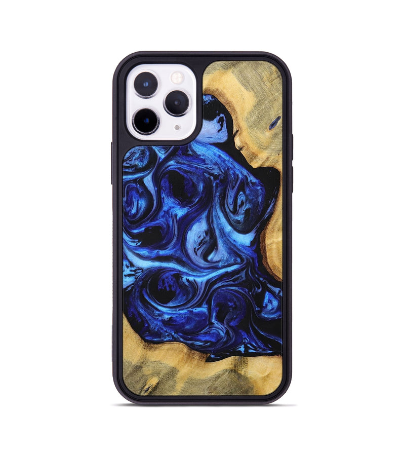 iPhone 11 Pro Wood+Resin Phone Case - Pauline (Blue, 698717)