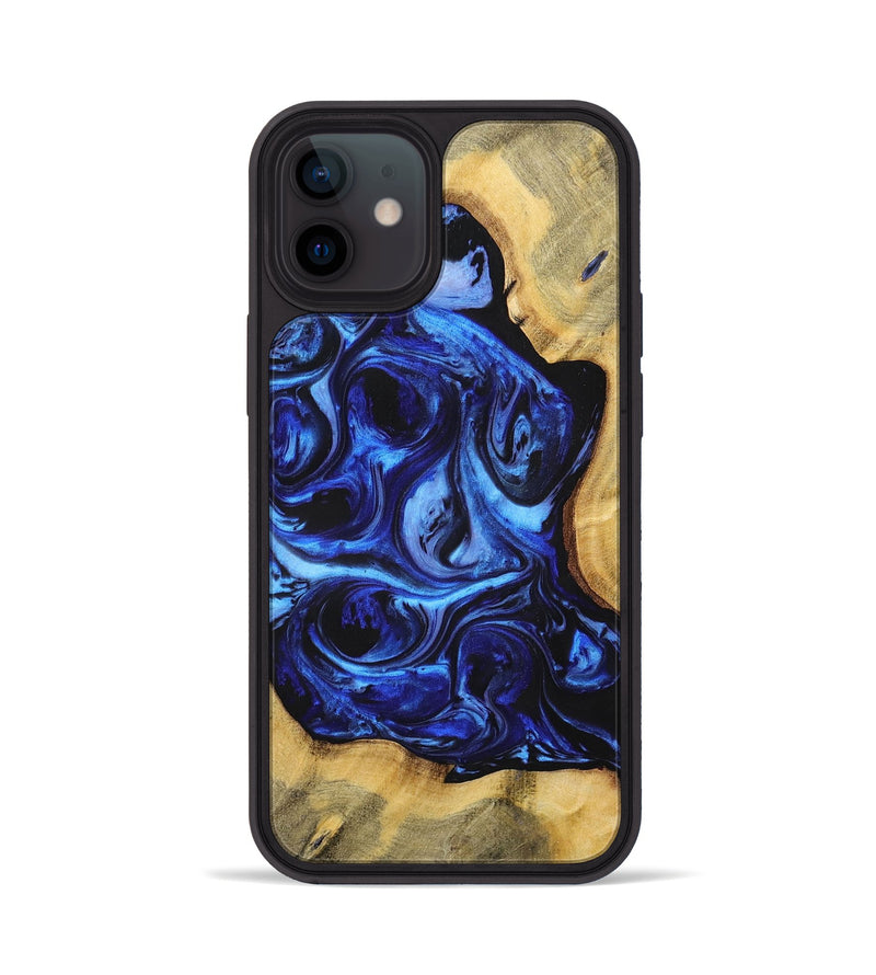 iPhone 12 Wood+Resin Phone Case - Pauline (Blue, 698717)
