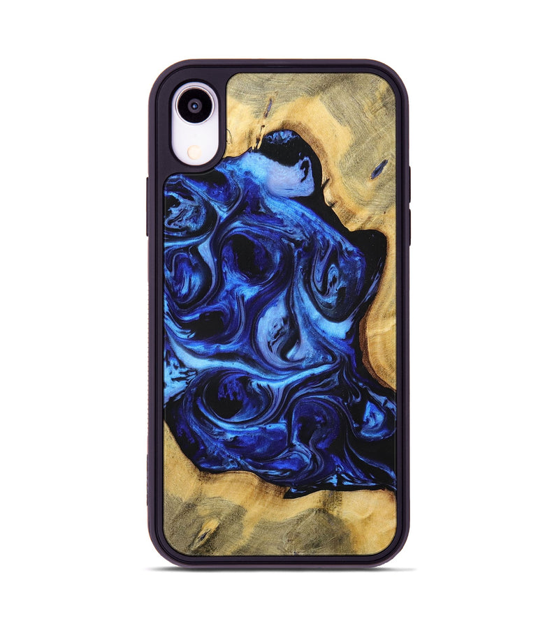 iPhone Xr Wood+Resin Phone Case - Pauline (Blue, 698717)