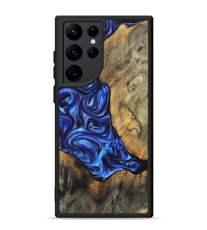 Galaxy S22 Ultra Wood+Resin Phone Case - Adrian (Blue, 698719)