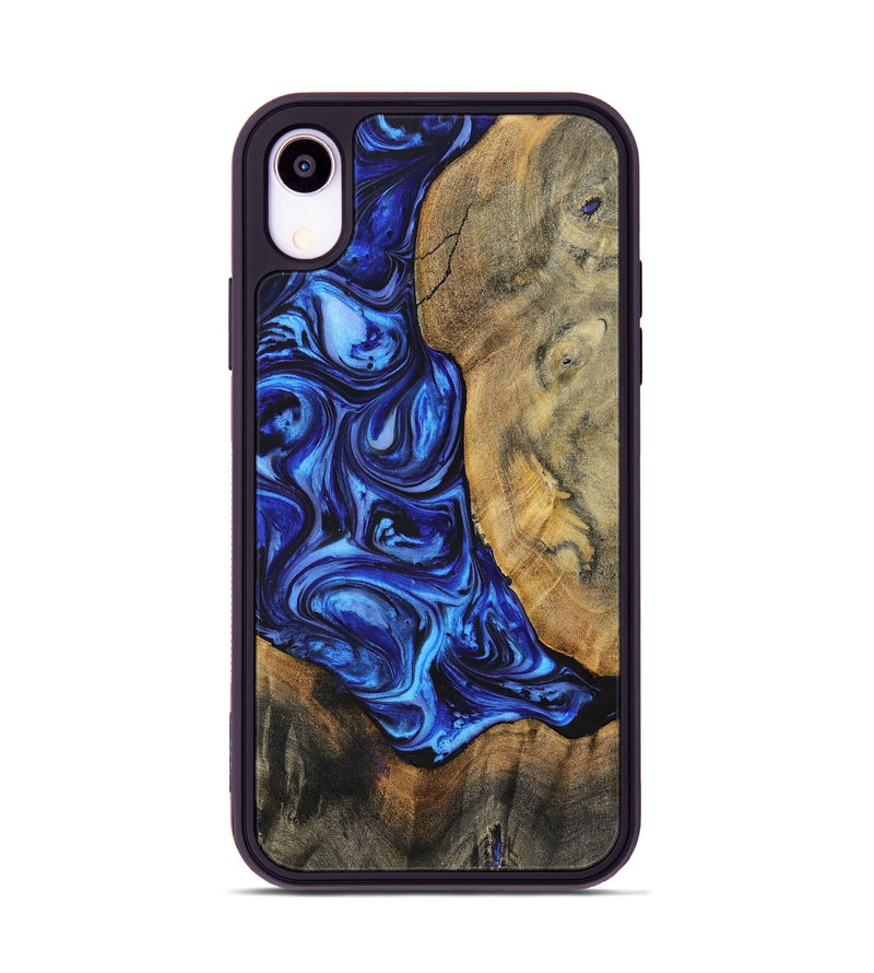 iPhone Xr Wood+Resin Phone Case - Adrian (Blue, 698719)