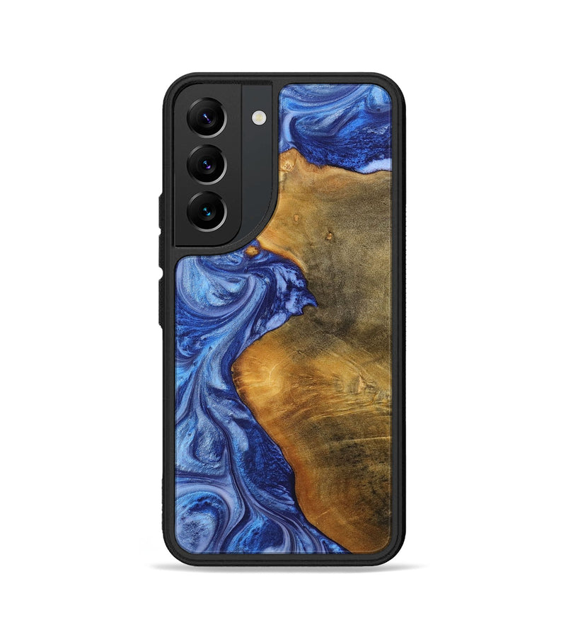 Galaxy S22 Wood+Resin Phone Case - Lottie (Blue, 698726)