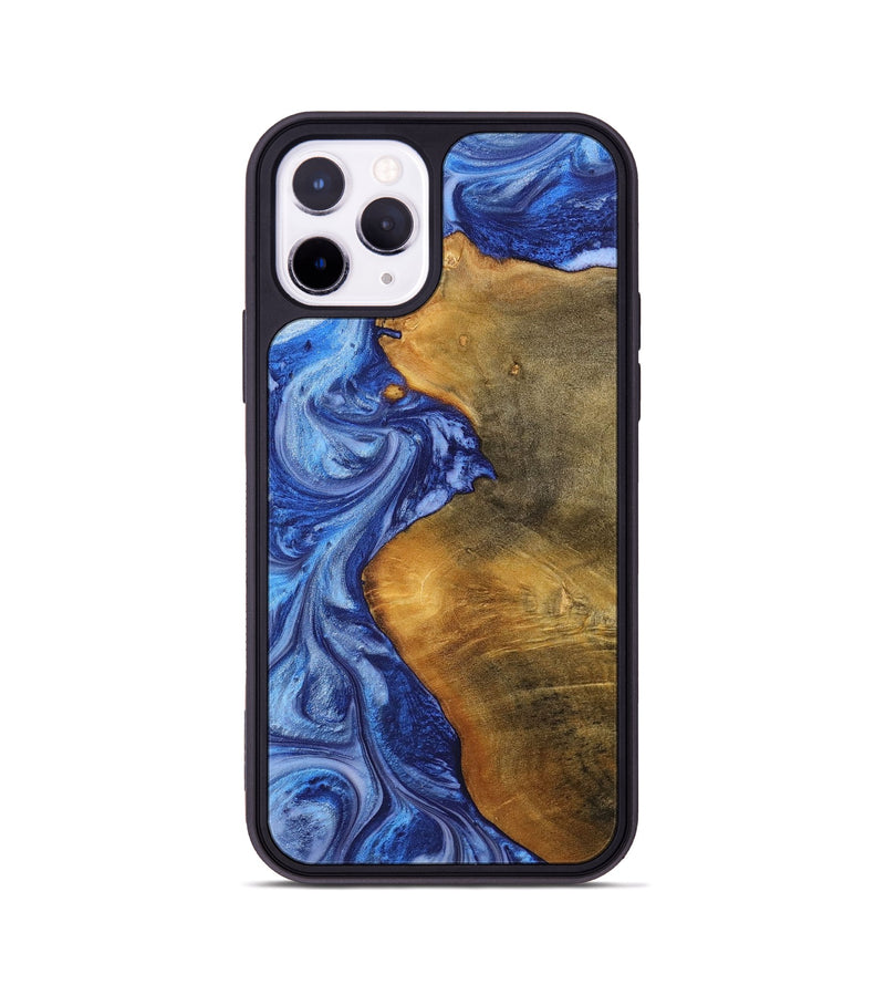 iPhone 11 Pro Wood+Resin Phone Case - Lottie (Blue, 698726)