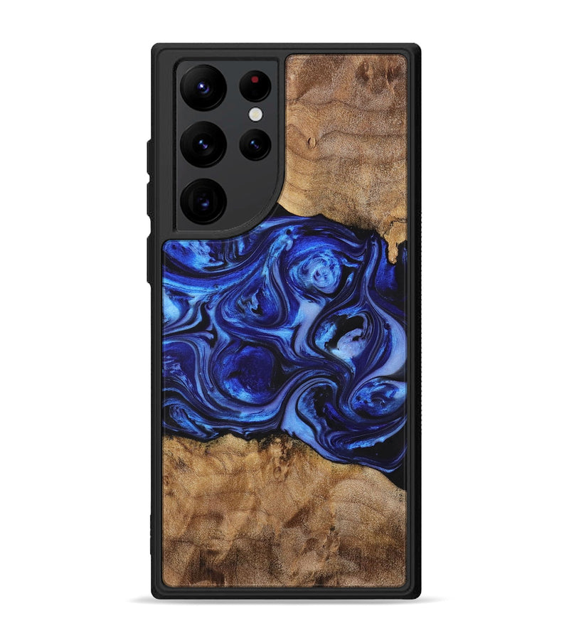 Galaxy S22 Ultra Wood+Resin Phone Case - Sheila (Blue, 698729)
