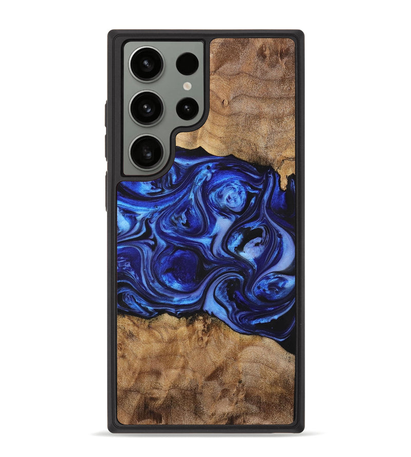 Galaxy S23 Ultra Wood+Resin Phone Case - Sheila (Blue, 698729)