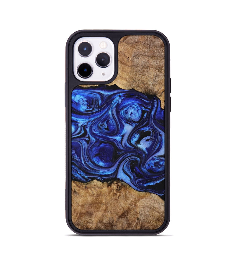 iPhone 11 Pro Wood+Resin Phone Case - Sheila (Blue, 698729)