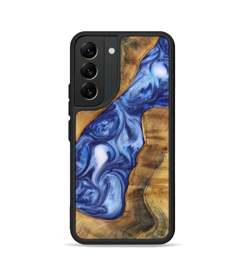 Galaxy S22 Wood+Resin Phone Case - Ron (Blue, 698734)