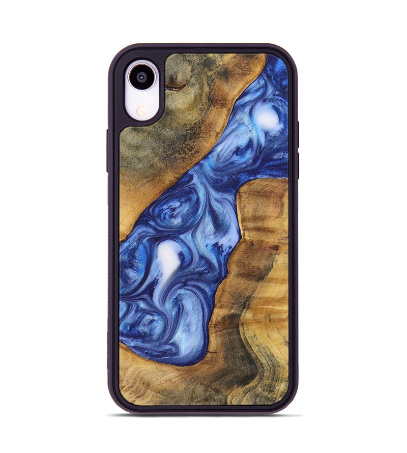 iPhone Xr Wood+Resin Phone Case - Ron (Blue, 698734)