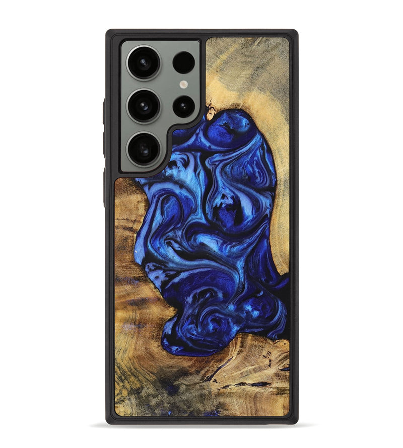 Galaxy S23 Ultra Wood+Resin Phone Case - Chelsea (Blue, 698735)